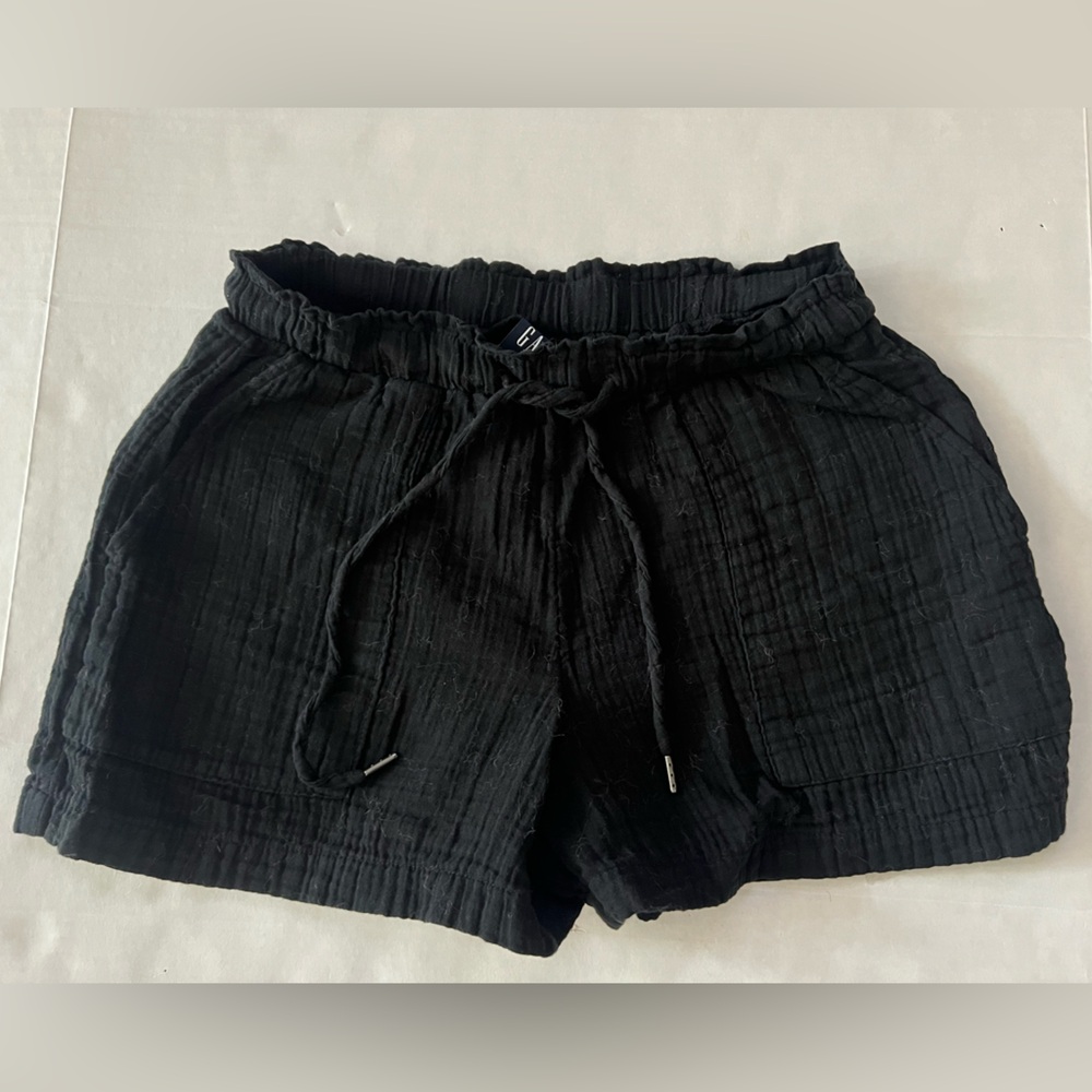 GAP Black Drawstring Linen Shorts size S